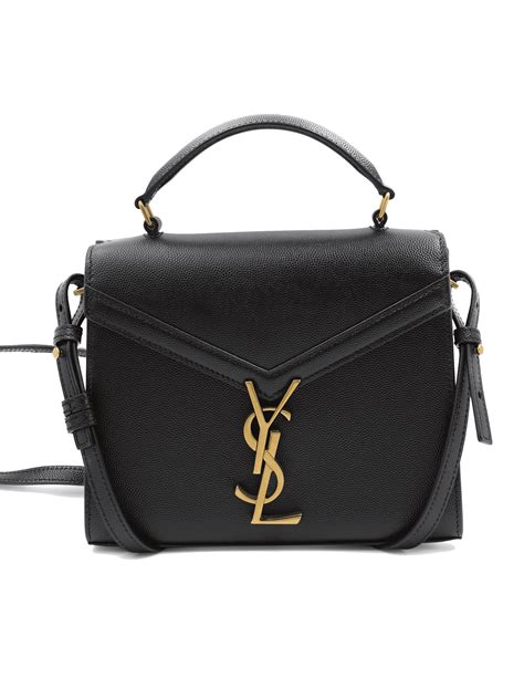 Saint Laurent Cassandra Mini Grain de Poudre Leather Top 